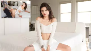 Tattooed stud fucks brunette Angel Windell in mouth and pussy
